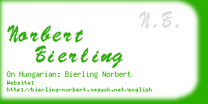 norbert bierling business card